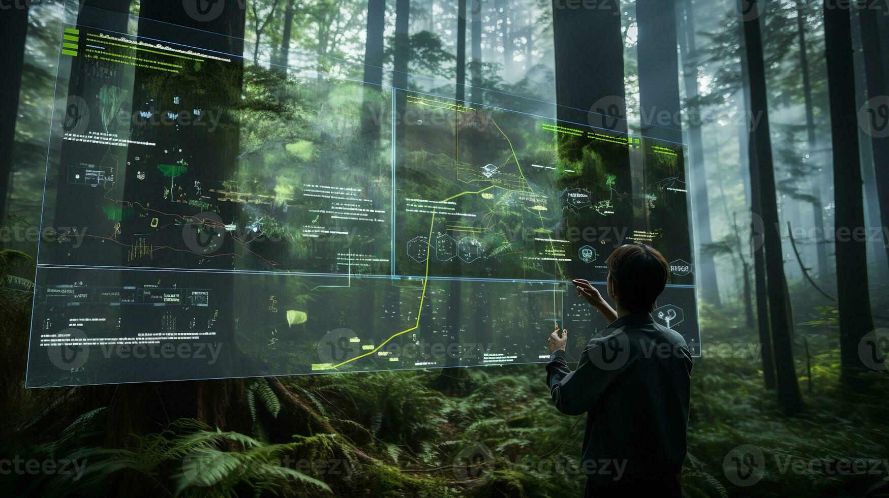 AI generated Digital Twin AI Simulation Technology AI Generated photo