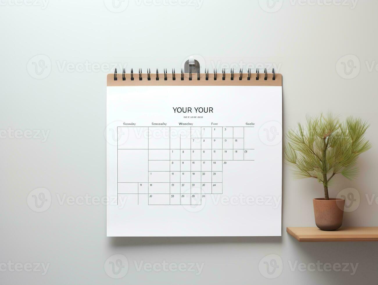 AI generated Elegant Wall Calendar Mockup for Home and Office - AI Generated photo