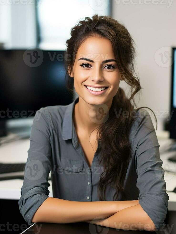 AI generated Skilled Female Programmer at Work, AI Generated photo