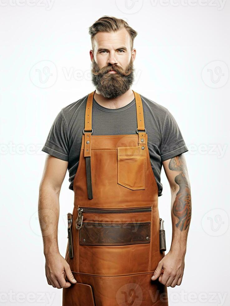 AI generated Skilled Male Carpenter Crafting Wood, AI Generated photo