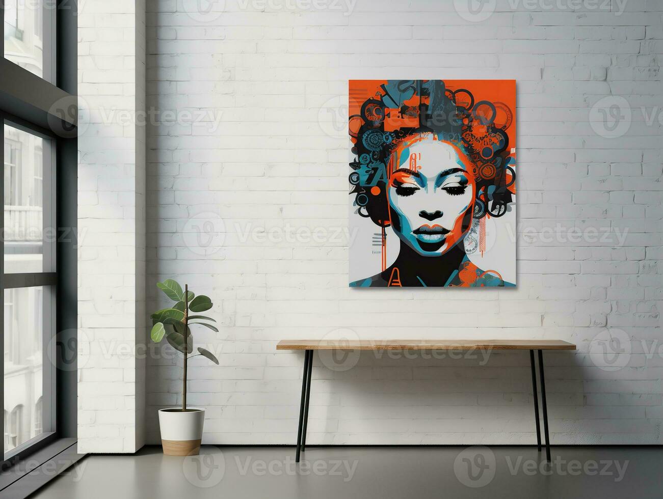 AI generated Artistic Canvas Print Mockup for Home and Gallery Decor - AI Generated photo