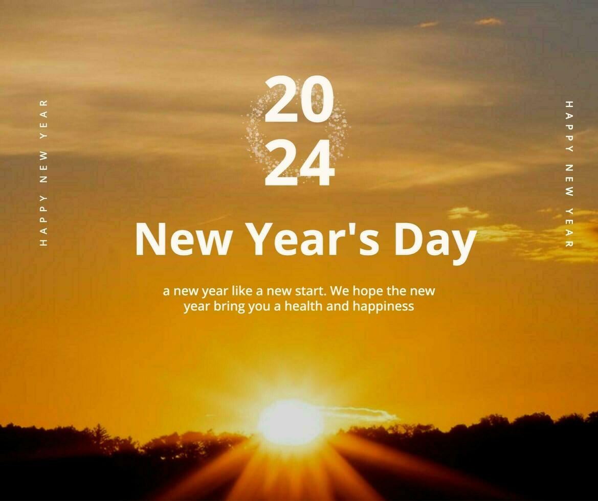 sunrise minimalist new year greeting poster template