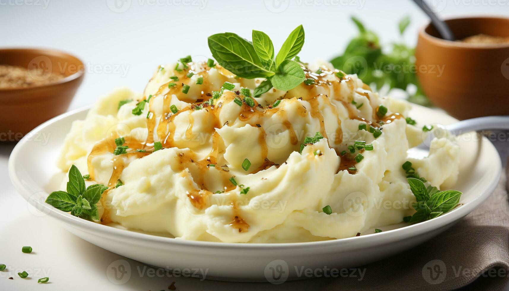 AI generated Freshness and gourmet meal cooked potato, healthy eating, vegetarian food generated by AI photo
