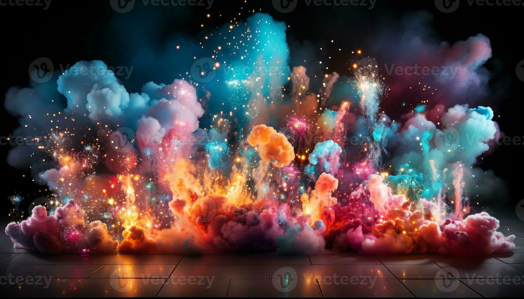 AI generated Glowing nebula explodes in vibrant, abstract celebration of space generated by AI photo