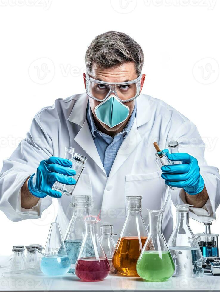 AI generated Male Scientist Conducting Research, AI Generated photo