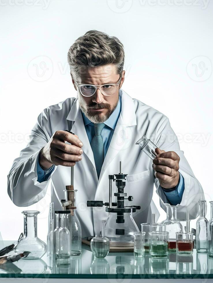 AI generated Male Scientist Conducting Research, AI Generated photo