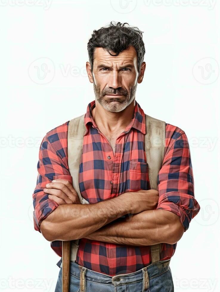 AI generated Skilled Male Carpenter Crafting Wood, AI Generated photo