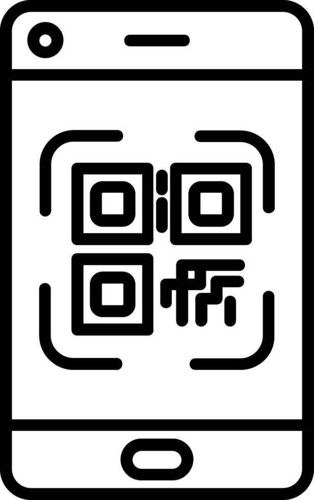 teléfono inteligente qr código vector icono