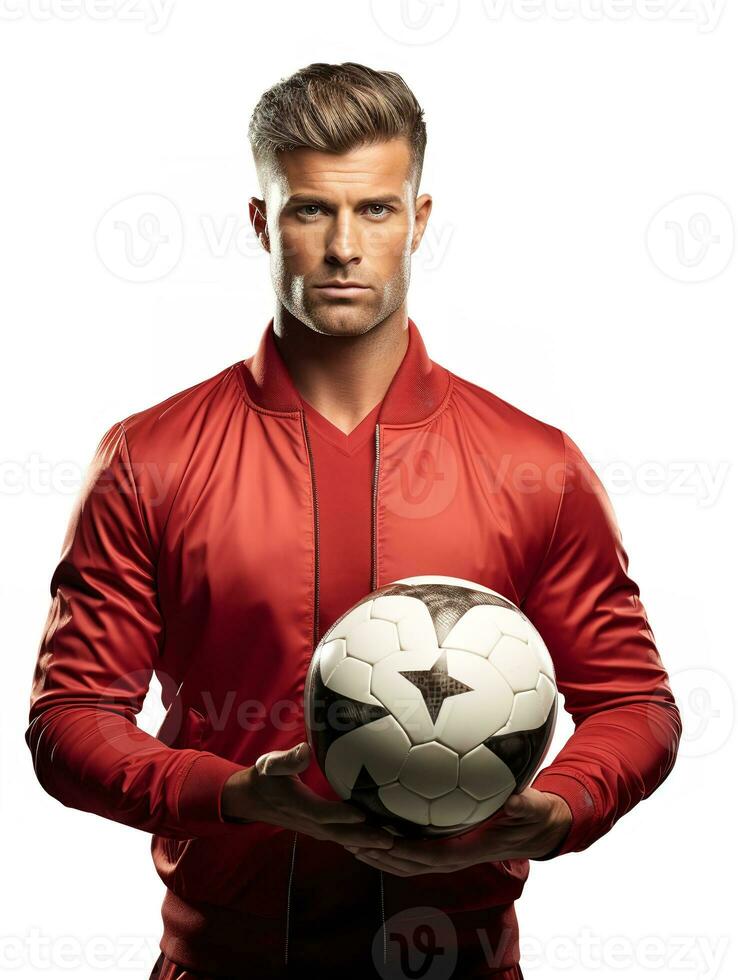 AI generated Dynamic Male Footballer in Action, AI Generated photo