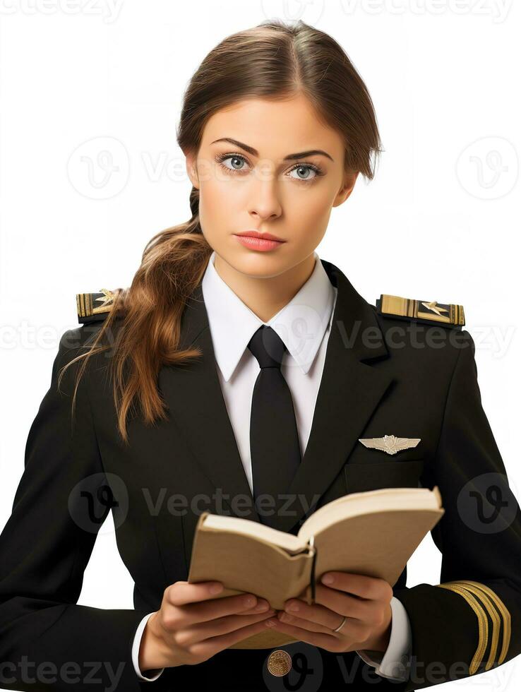 AI generated Confident Female Pilot at Controls, AI Generated photo