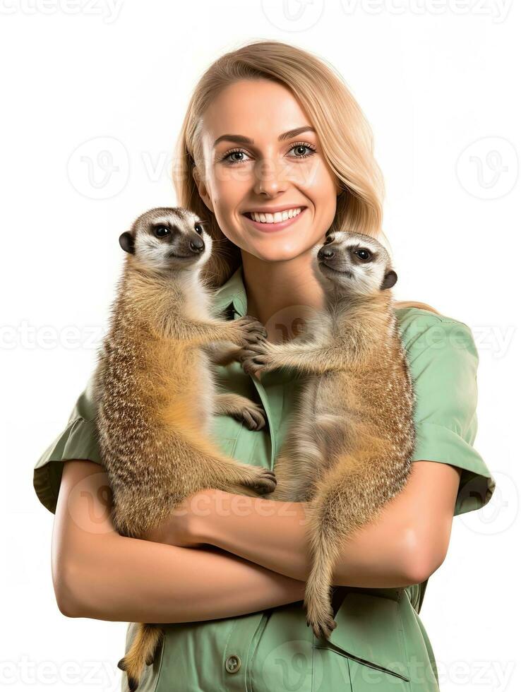 AI generated Caring Female Zookeeper, AI Generated photo