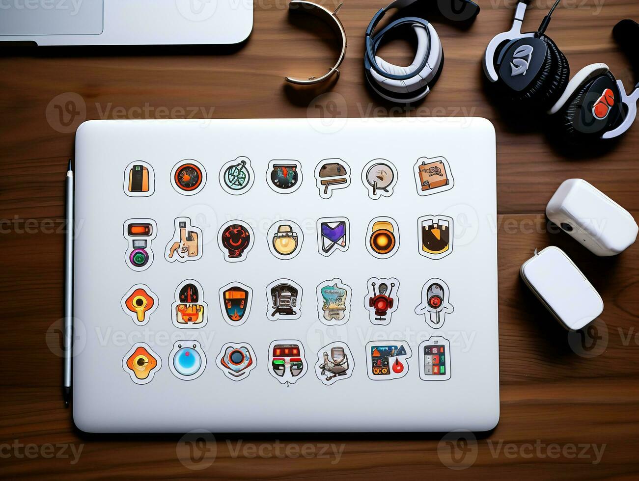 AI generated Fun Custom Sticker Sheet Mockup for Creative Expression - AI Generated photo