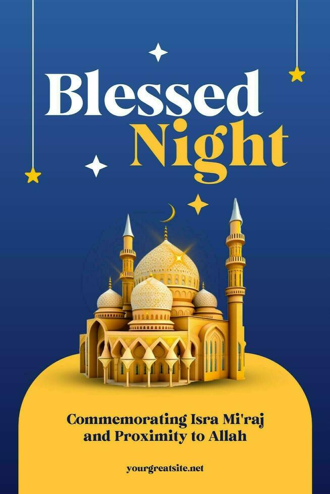Blessed Night Isra Miraj Pinterest template
