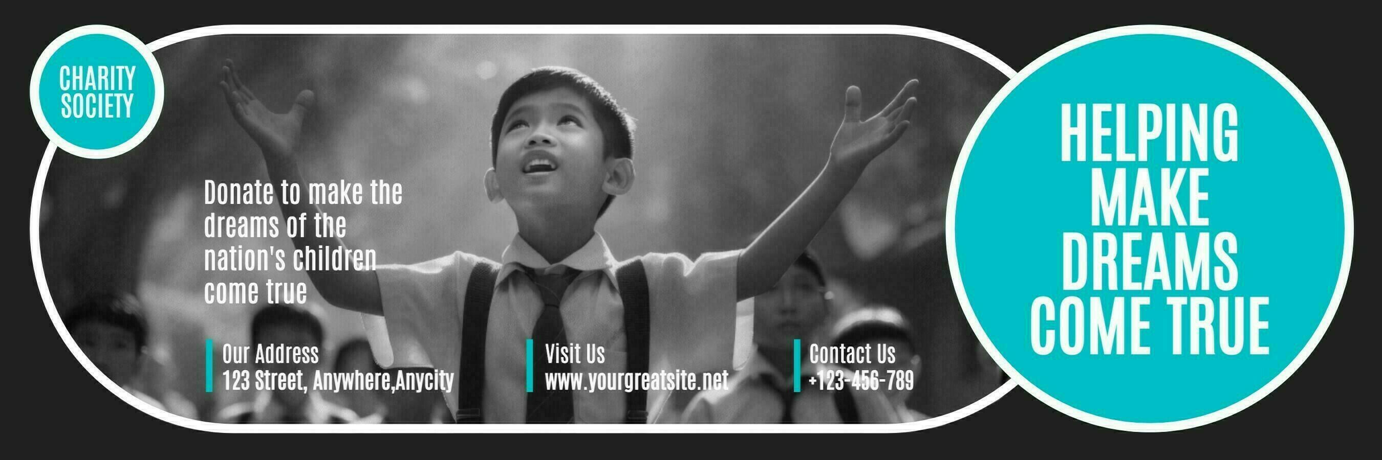 Donation Twitter Banner for Children's Education template