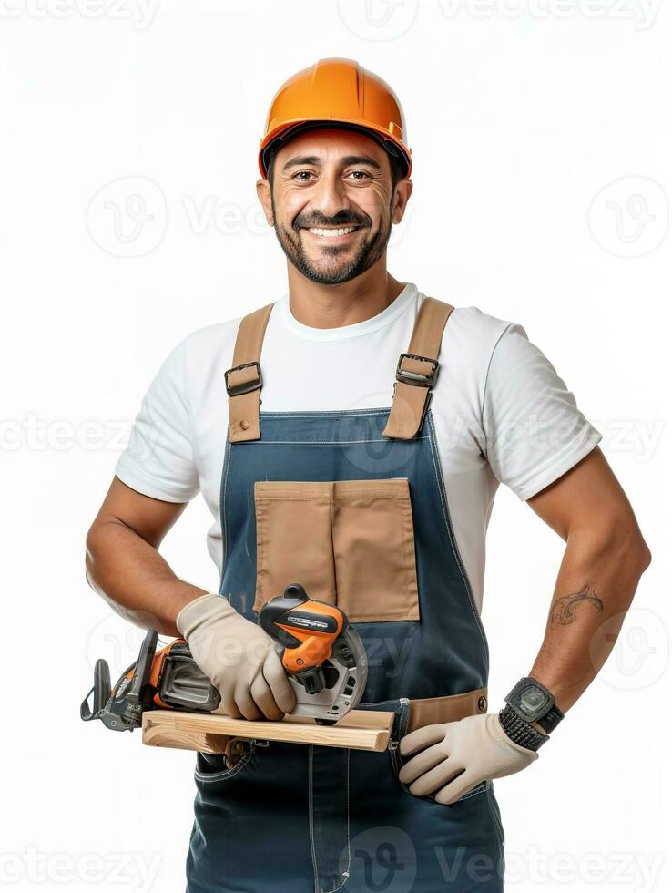 AI generated Skilled Male Carpenter Crafting Wood, AI Generated photo