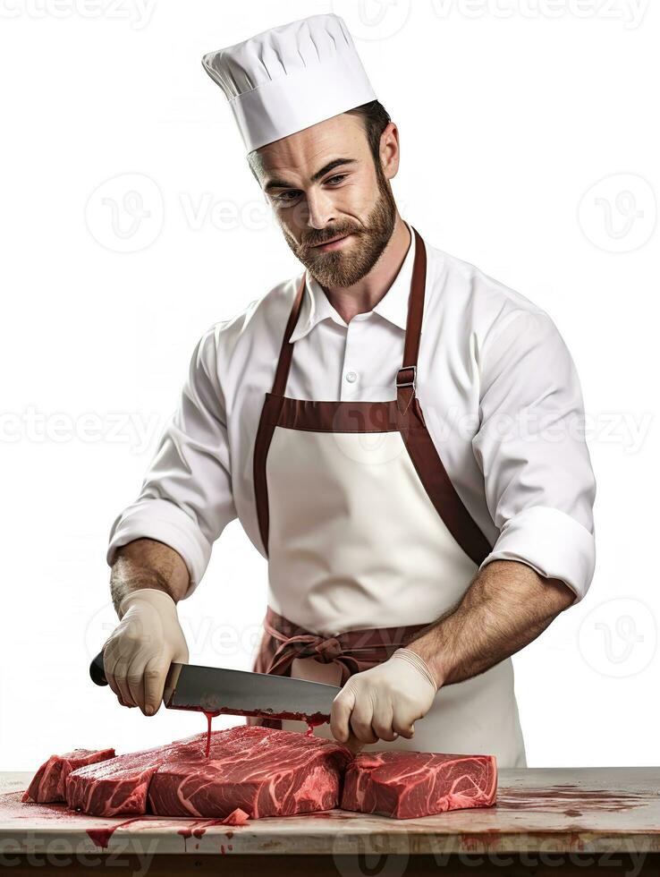 AI generated Male Chef Cooking in Kitchen, AI Generated photo
