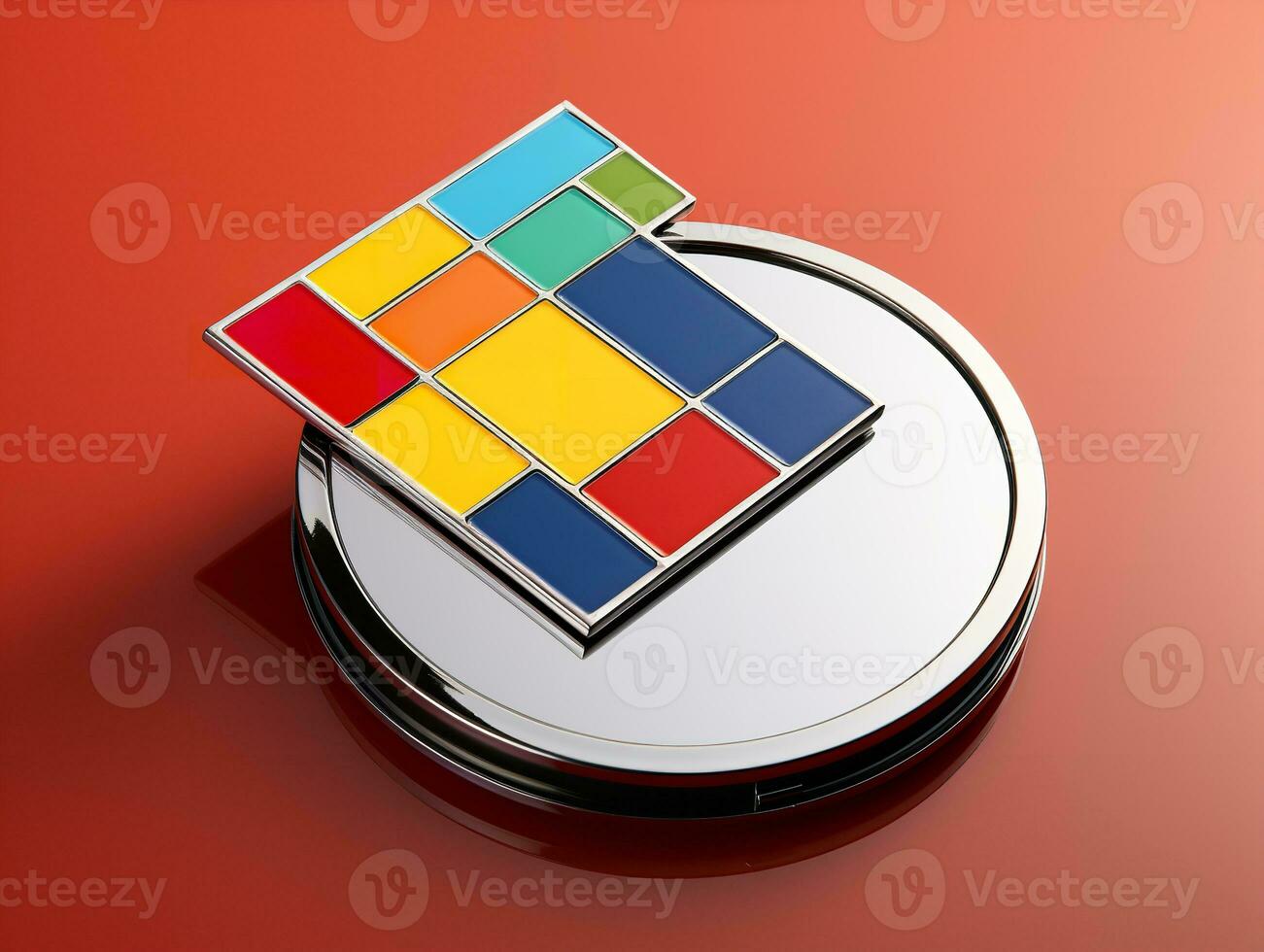 AI generated Elegant Compact Mirror Mockup for Beauty and Accessories - AI Generated photo