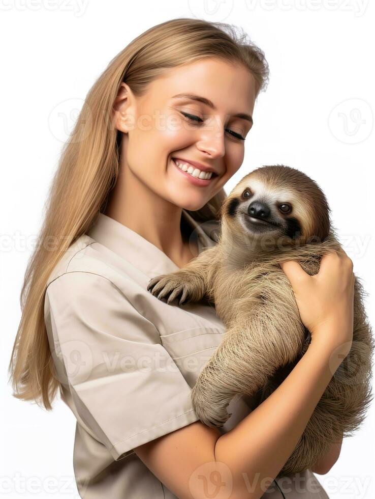 AI generated Caring Female Zookeeper, AI Generated photo