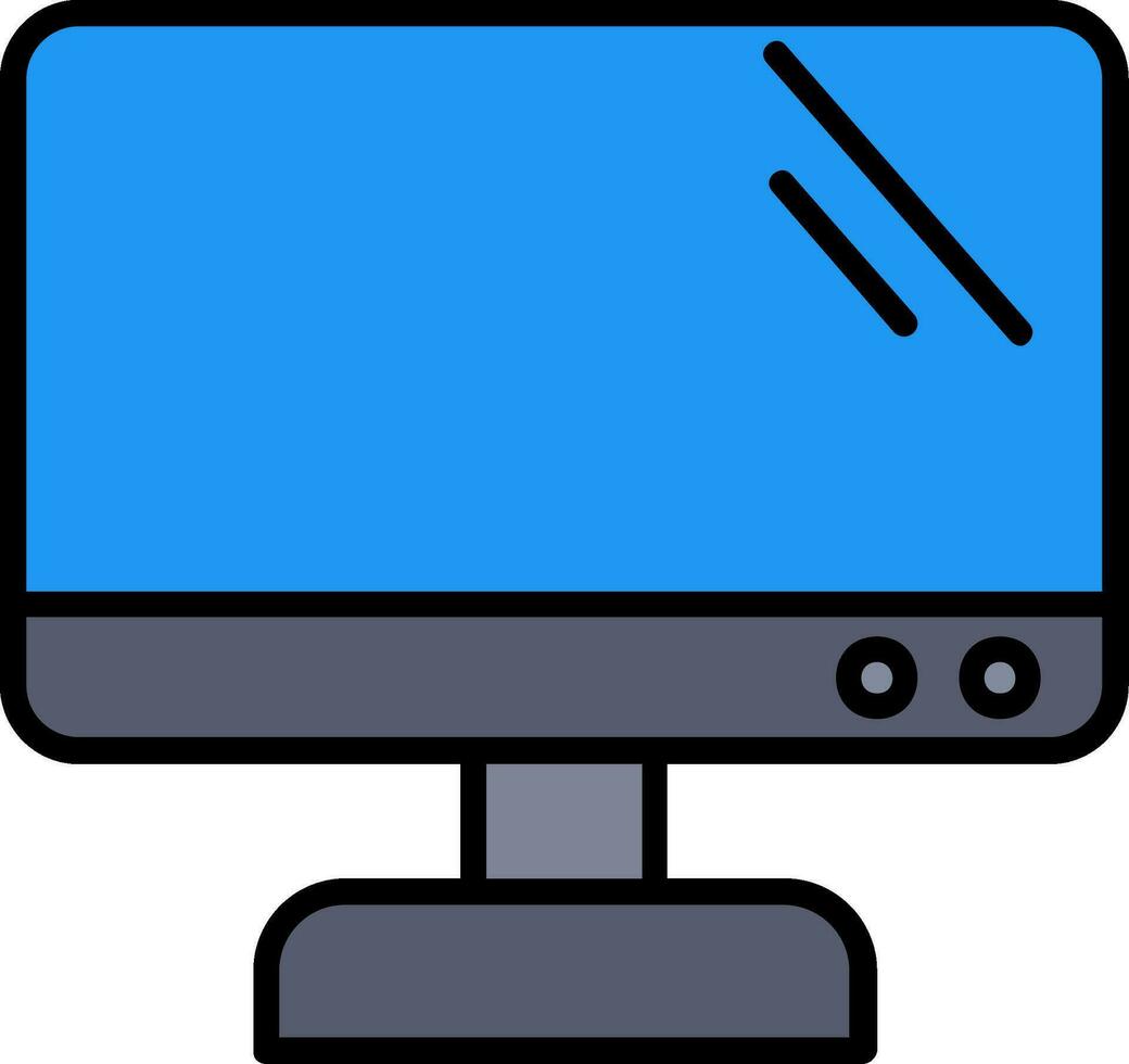 icono de vector de pantalla de monitor