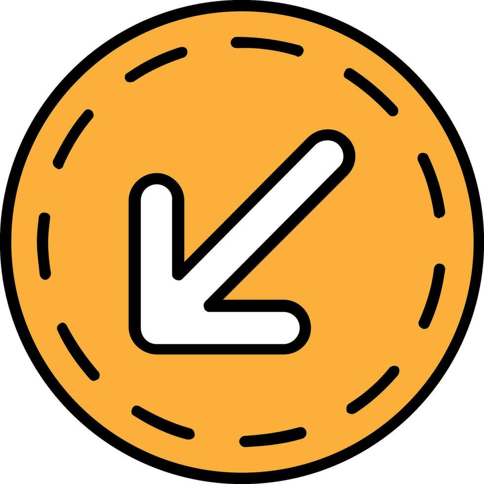 Down Left Arrow Vector Icon