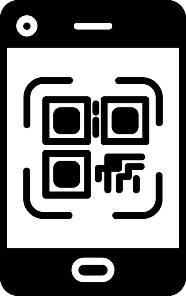 teléfono inteligente qr código vector icono