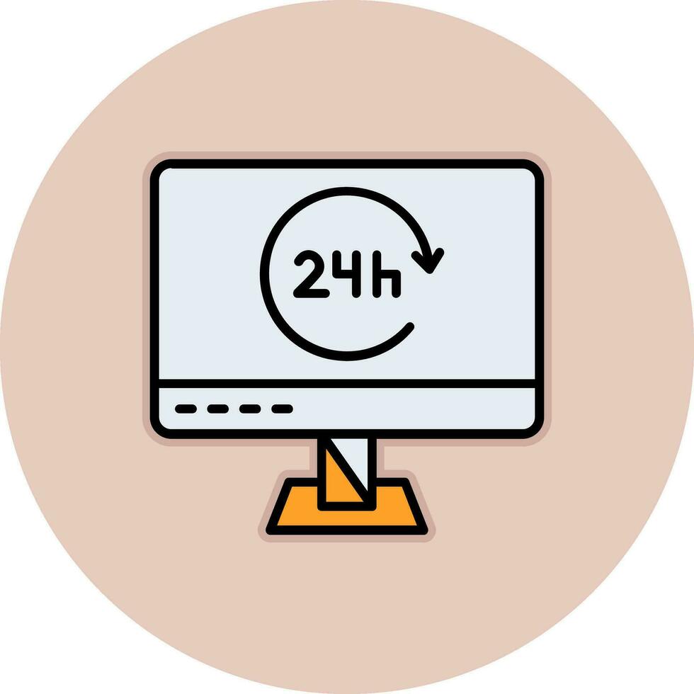 24 Hours Vector Icon