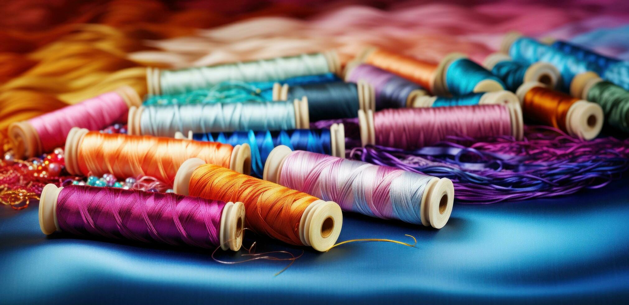 AI generated multicolor threads is a major issue in the textile industry photo