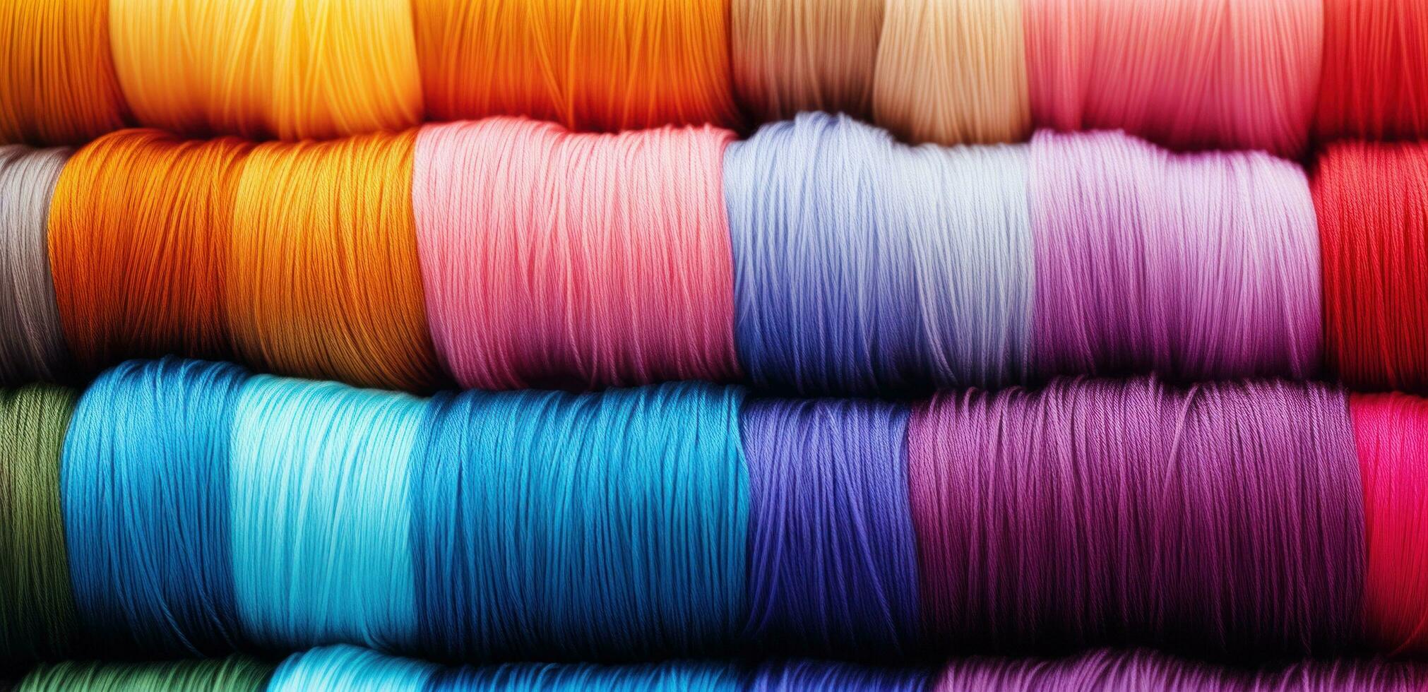 AI generated multicolor threads is a major issue in the textile industry photo