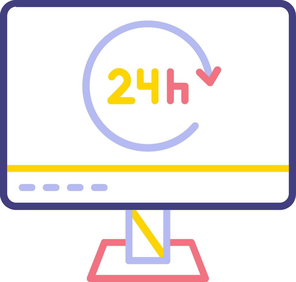 24 Hours Vector Icon