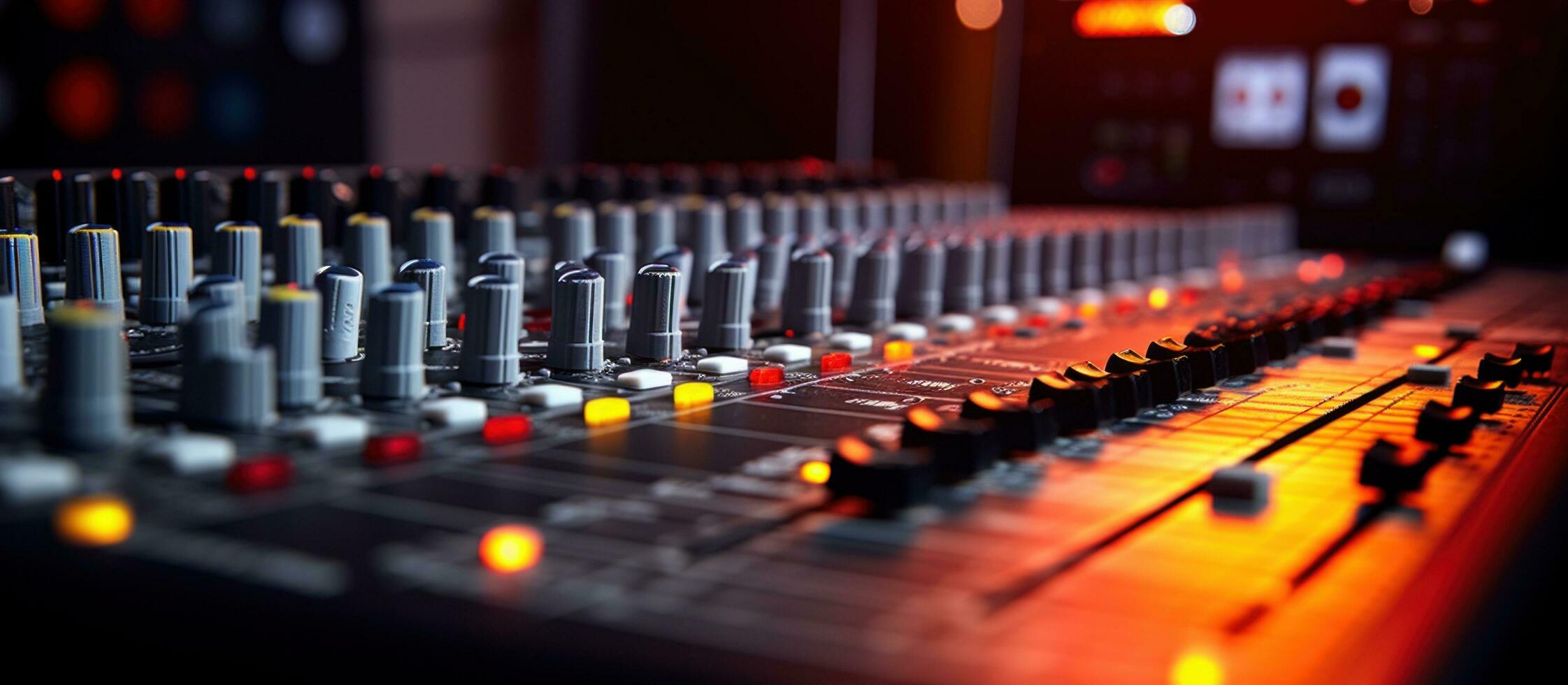 AI generated sound mixer at music studio photo