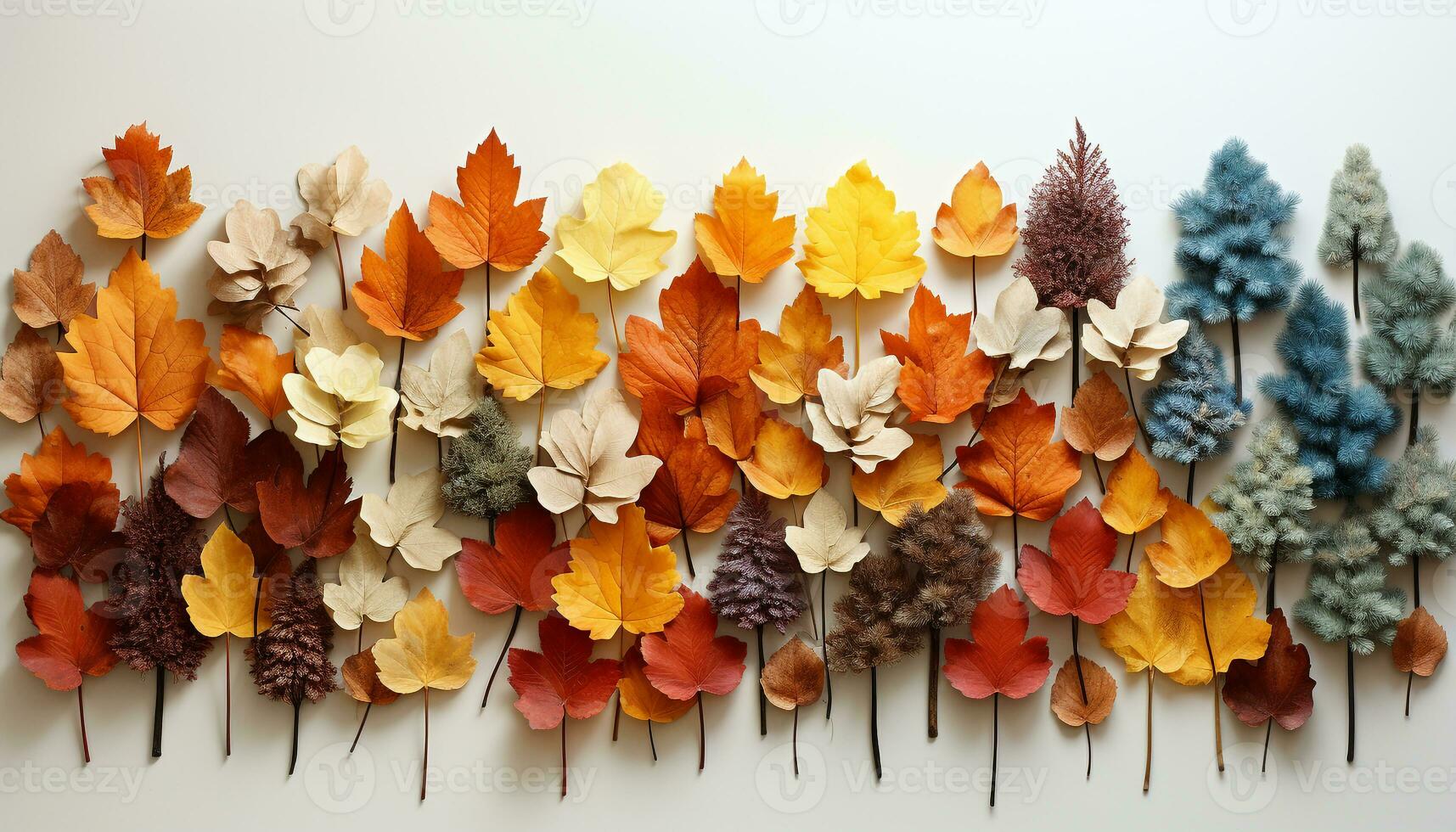 AI generated Vibrant autumn leaves create a colorful nature masterpiece generated by AI photo