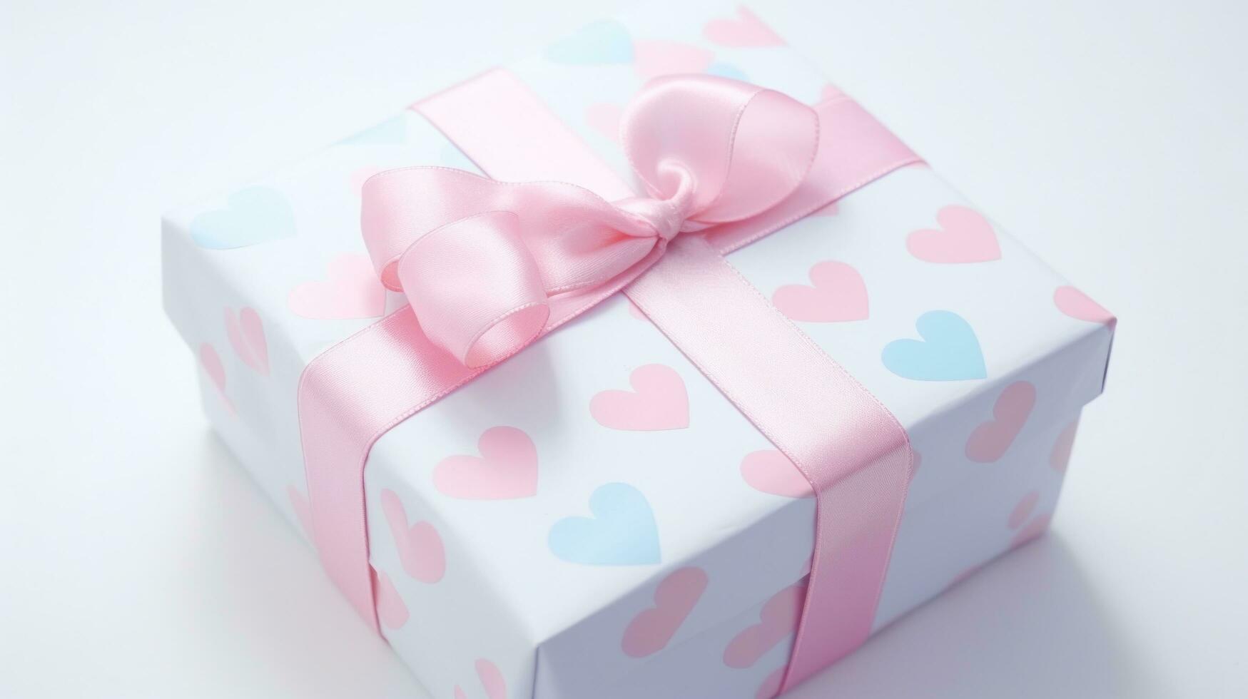 AI generated valentine's day present on white background with a heart clip sticker photo