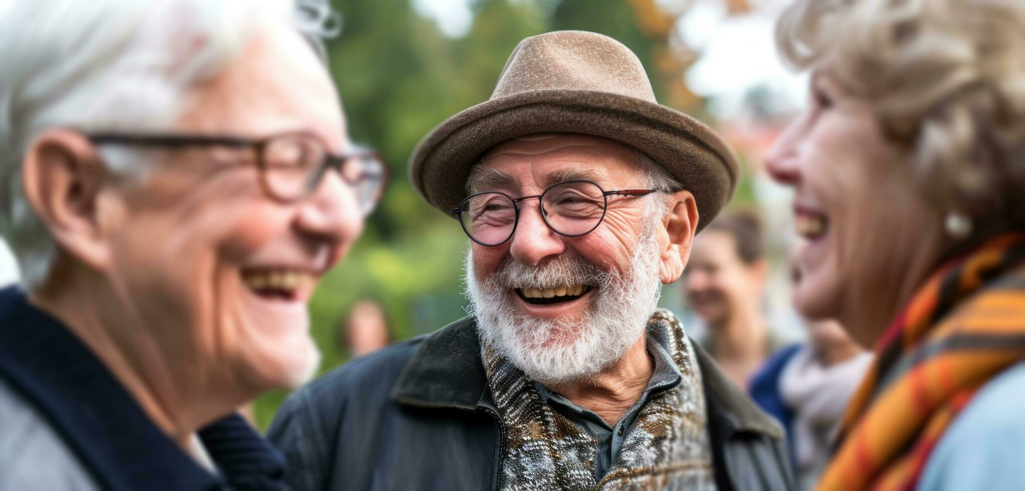 AI generated happy people drinking wine on a winter day photo