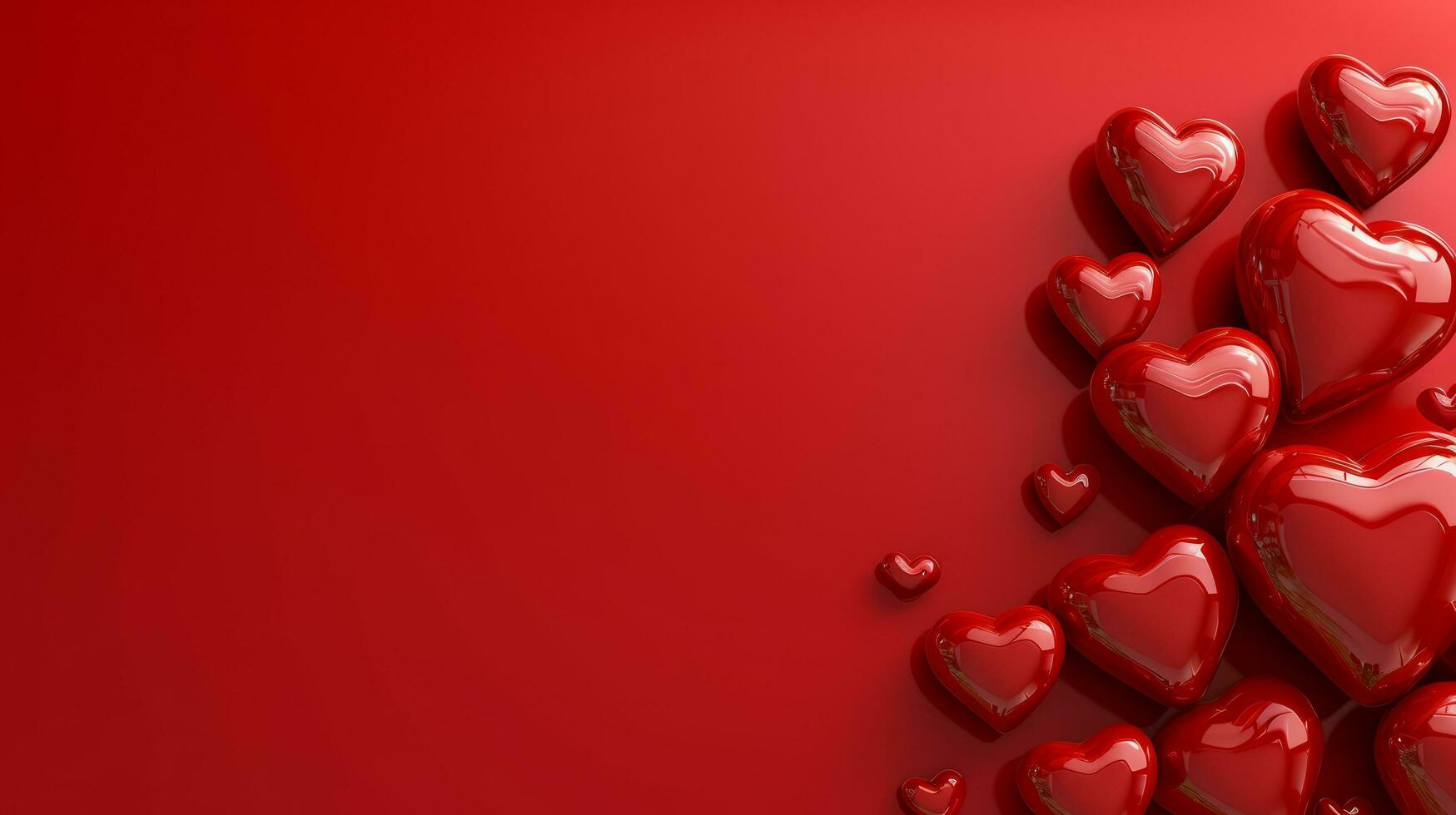 AI generated red Valentine's day background with copy space photo