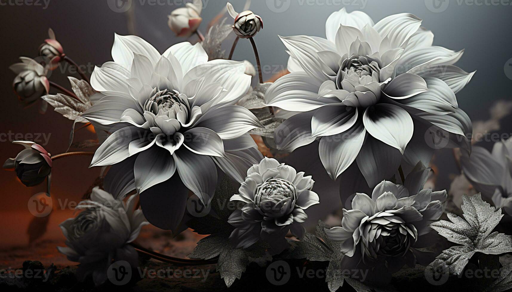 AI generated Nature elegance in a single flower, blossoming with romance generated by AI photo