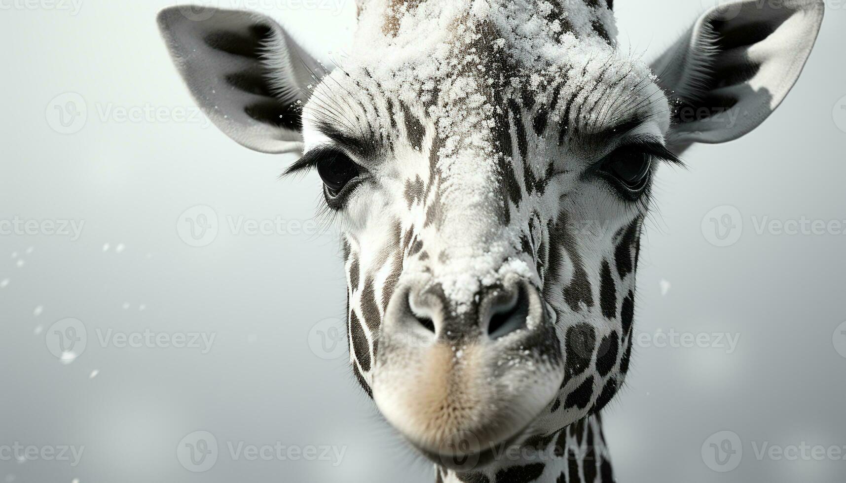 AI generated Giraffe, nature beauty, standing tall in Africa savannah generated by AI photo