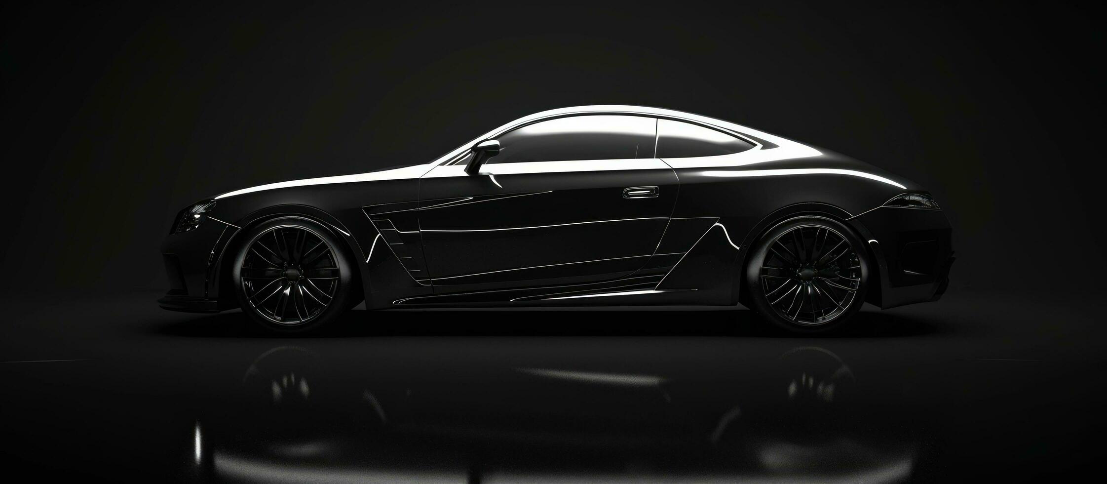 AI generated a black coupe on the dark background photo