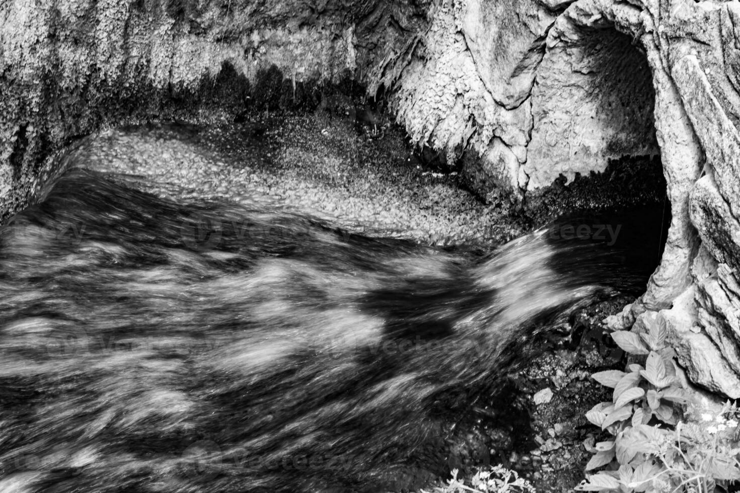 Photography on theme beautiful fall water from garden waterfall photo