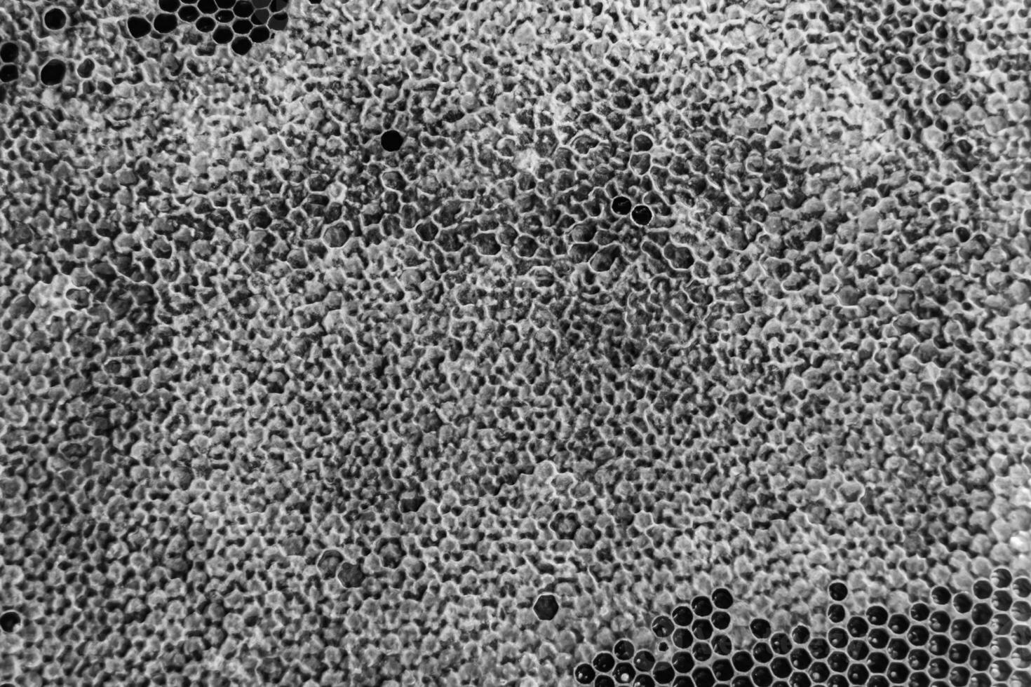 gota de goteo de miel de abeja de panales hexagonales llenos de néctar dorado foto