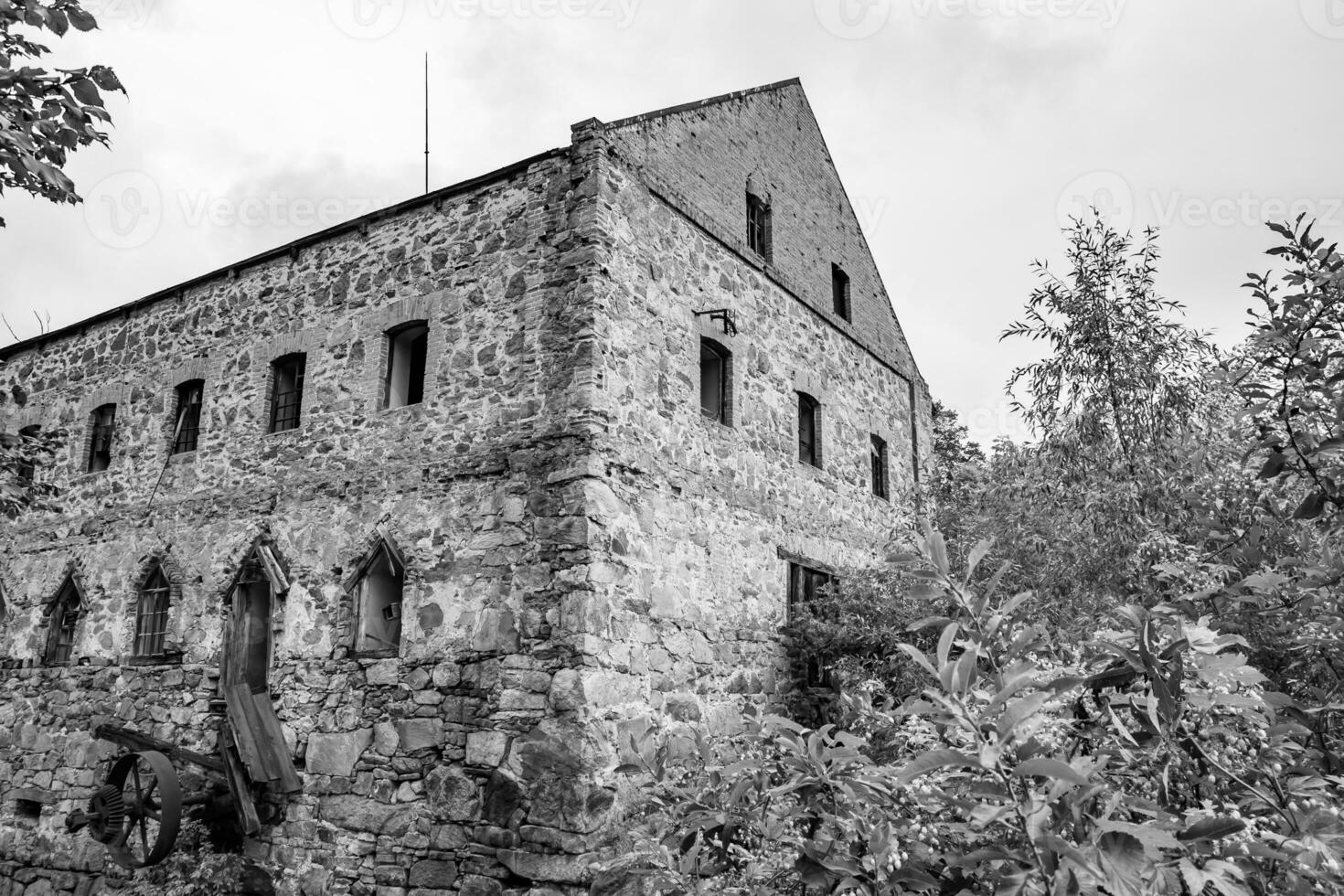 Photography on theme outstanding building beautiful brick old water mill photo