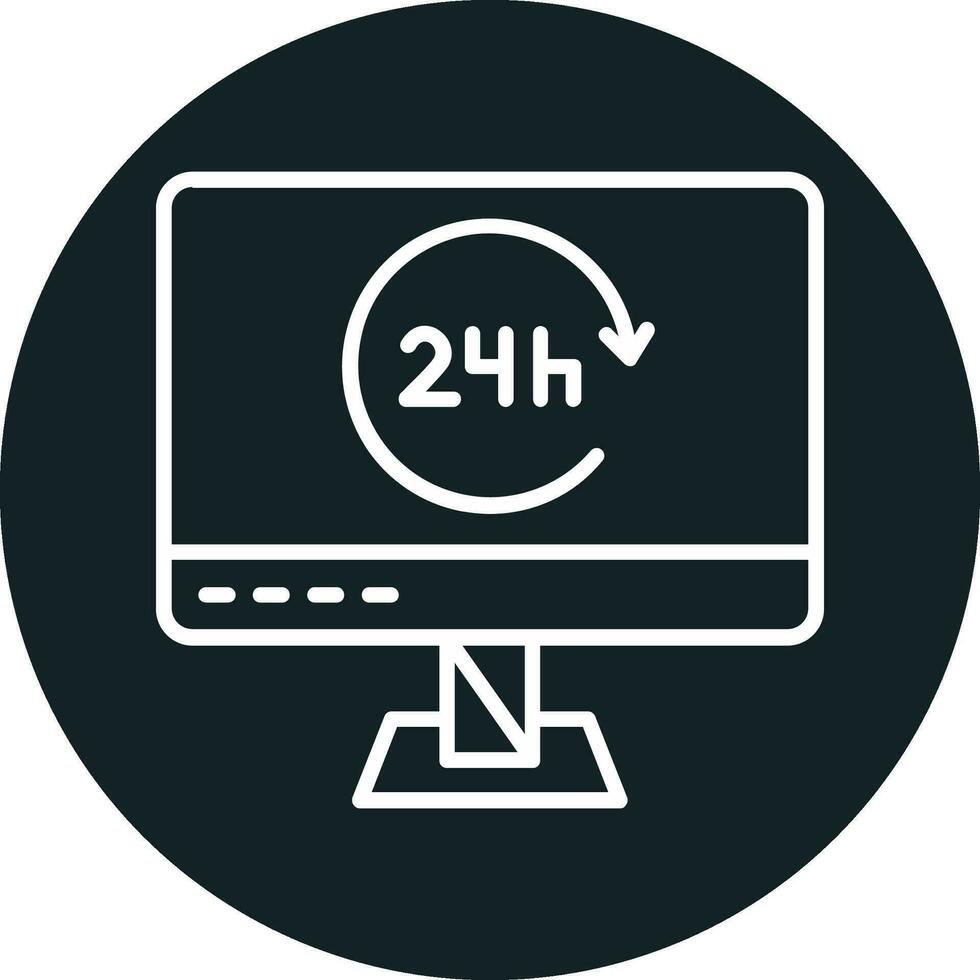 24 Hours Vector Icon