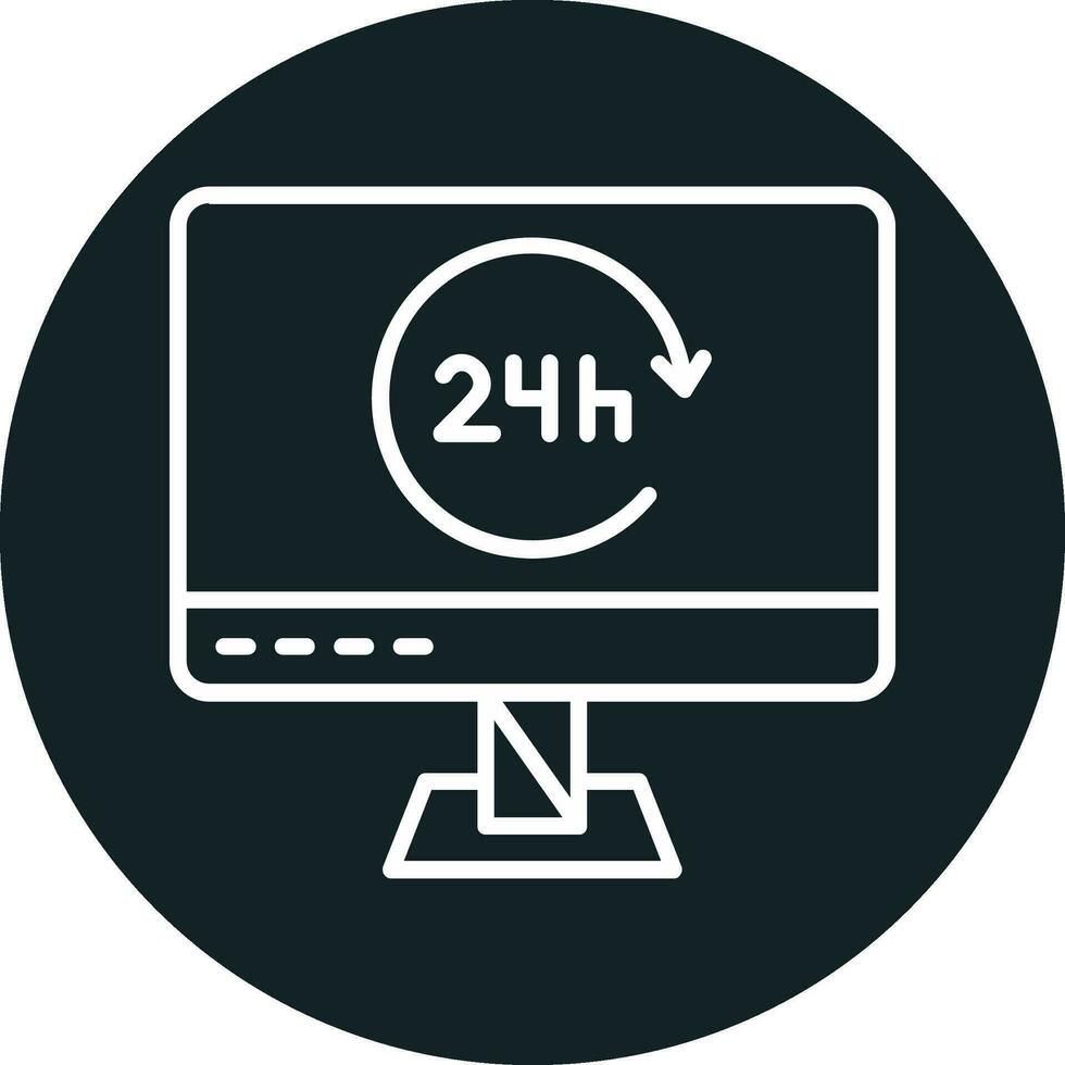 Icono de vector de 24 horas