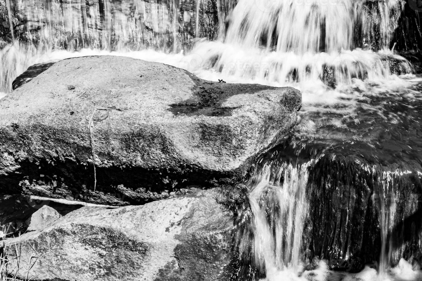 Photography on theme beautiful fall water from garden waterfall photo