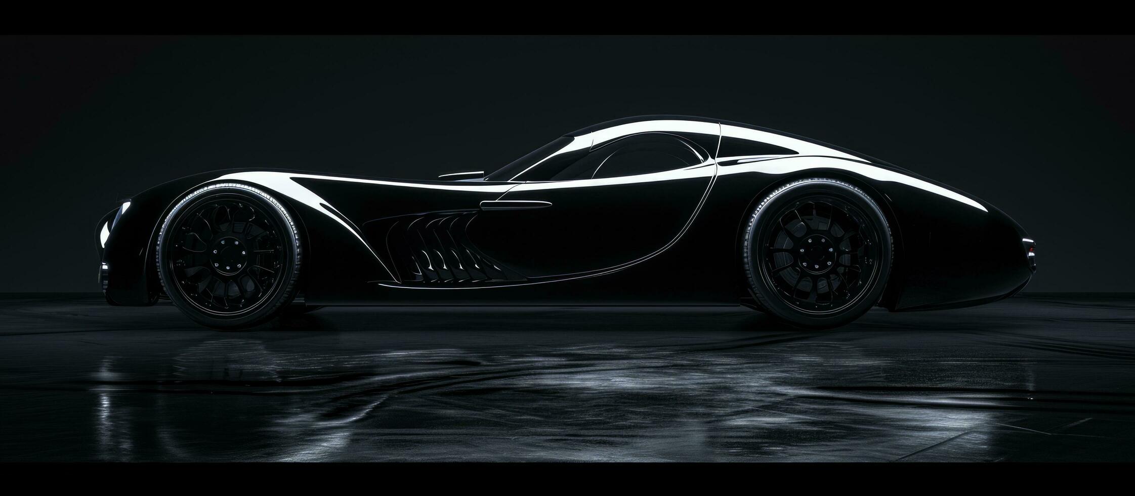 AI generated a black coupe on the dark background photo