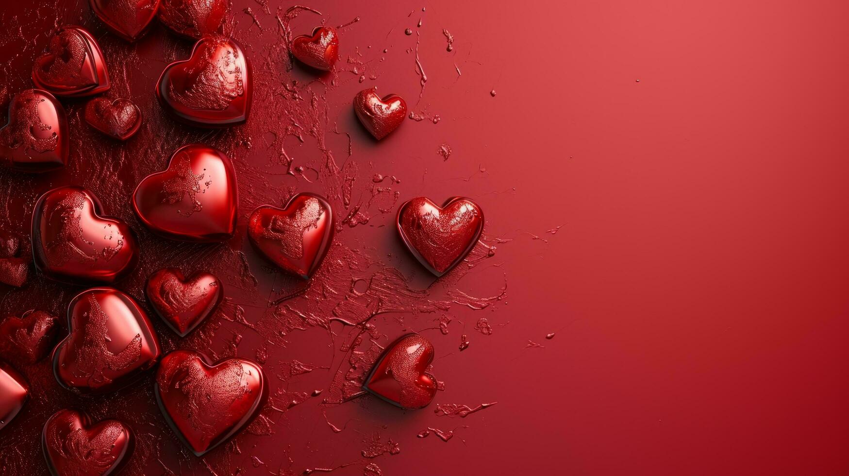 AI generated red Valentine's day background with copy space photo