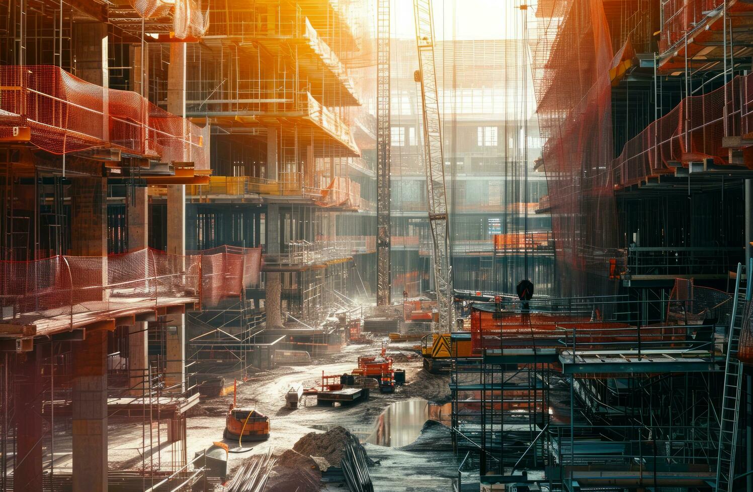 AI generated a large construction project that is under construction photo