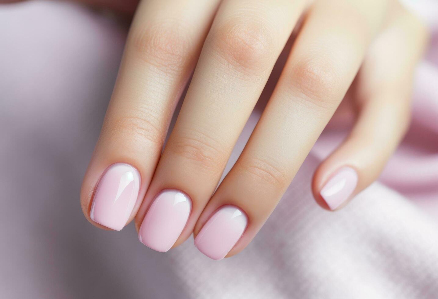 AI generated pink nails beautiful with some nail care tips photo