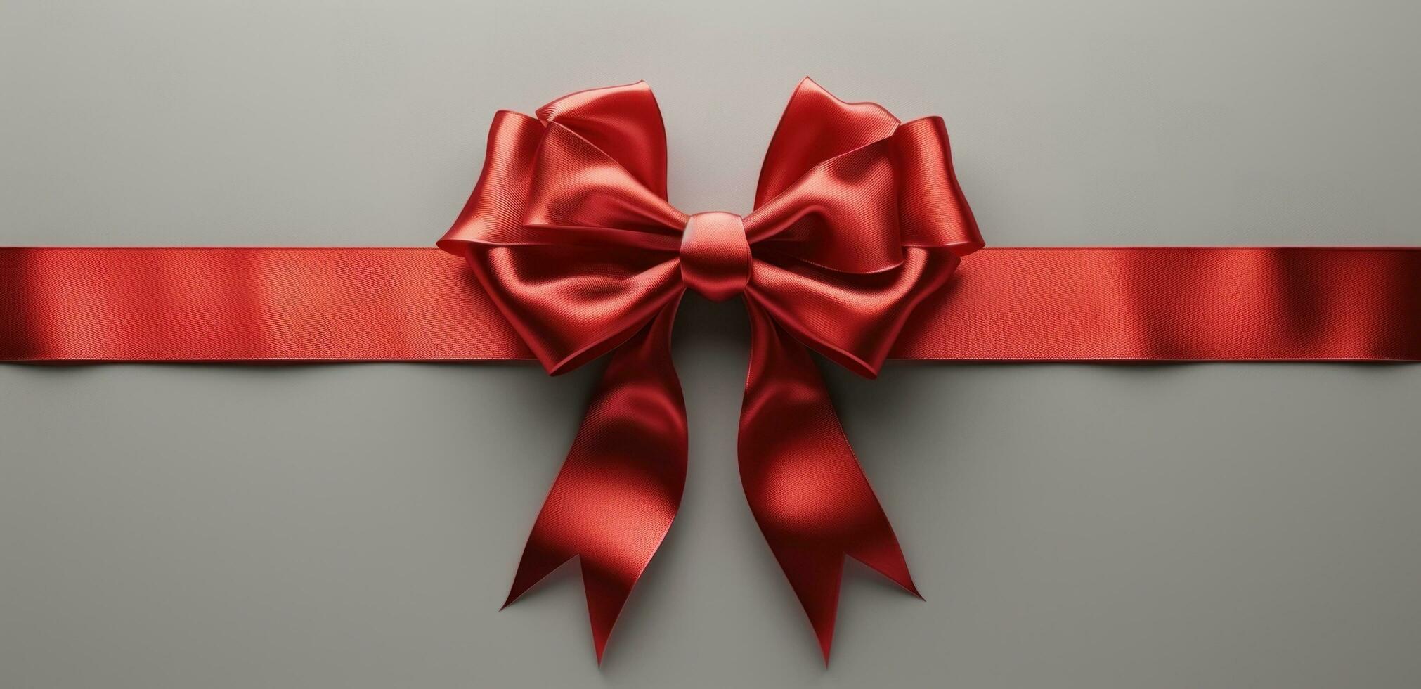 AI generated a red ribbon with a bow on top photo