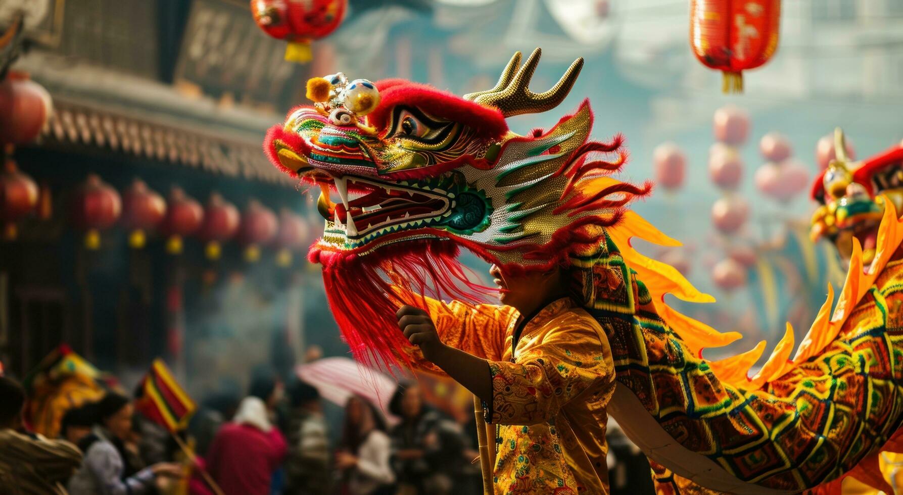 Dragon Dance Performance Stock Photos, Images and