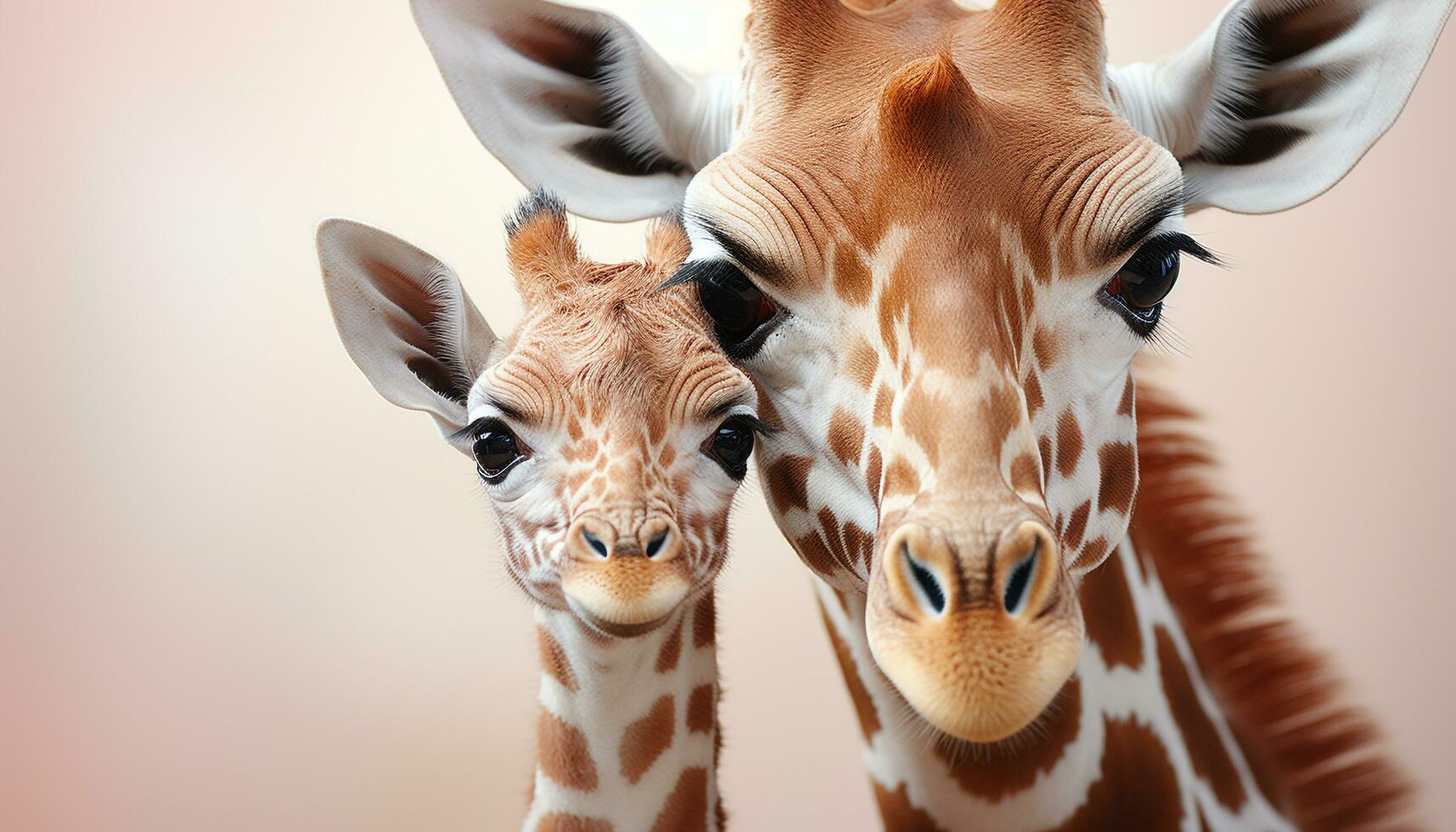 AI generated Cute giraffe looking at camera, beauty in nature generated by AI photo